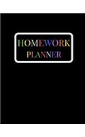 Homework Planner: A Black Cute 2019-2020 Student Academic Undated Daily, Weekly College, High, Middle School, Kindergarten, Elementary Calendar Assignment Organizer, 
