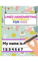 Lined Handwriting Notebook for Kids: Workbook of Dotted Lined Handwriting Practice Paper Sheet Book for Girl, Boy, Kid, Toddler, Preschool, Kindergarten, Nursery, Elementary - Beginner 