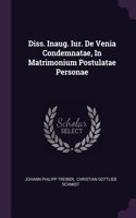 Diss. Inaug. Iur. De Venia Condemnatae, In Matrimonium Postulatae Personae