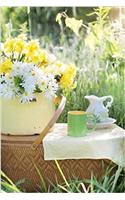 Wicker Picnic Basket and Flowers Summer Entertainment Journal