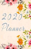 2020 Planner Weekly and Monthly Jan 1, 2020 to Dec 31, 2020 year planner Trendy Floral Botanical Garden Pink Orange Yellow turquoise flowers Cover day by day scheduler agenda Weekly & Monthly Planner & planning Calendar Views