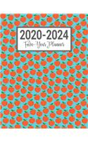 2020-2024 Five-Year Planner: Peach Pattern 60 Month Agenda