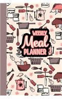 Weekly Meal Planner: 52 Week Food Journal; Planning Pages With Shopping Lists; Retro Pots And Pans