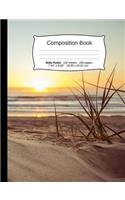 Beach Composition Notebook, Wide Ruled: Composition Notebook, Lined Student Writing Journal, Exercise Book, 200 Pages, 7.44 X 9.69