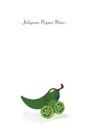 Jalapeno Pepper Notes: 6x9 Unruled Blank Notebook - Watercolor Texture Healthy Vegetable Food Spice Illustration Cover. Matte Softcover and White Interior Papers.