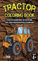 Tractor Coloring Book for Kids Ages 4-8