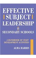 Effective Subject Leadership in Secondary Schools