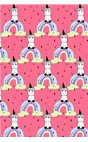 Bullet Journal Notebook Little Unicorns on Rainbows Pattern 6: 112 Page Numbered Graph Style Grid Bullet Journal with Index Pages and Key Pages in Portable 6 X 9 Size.