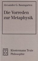 Die Vorreden Zur Metaphysik