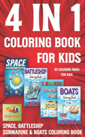 4 In 1 Coloring Book For Kids