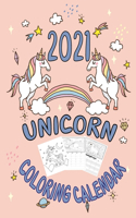 Unicorn Coloring 2021 Calendar