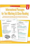 Informational Passages for Text Marking & Close Reading: Grade 1