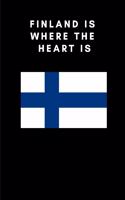 Finland Is Where the Heart Is: Country Flag A5 Notebook (6 x 9 in) to write in with 120 pages White Paper Journal / Planner / Notepad