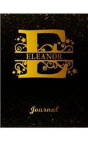 Eleanor Journal: Letter E Personalized First Name Personal Writing Diary Black Gold Glittery Space Effect Cover Daily Diaries for Journalists & Writers Note Taking W