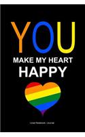 You make my heart happy notebook: Mothers day event notebook / journal 6x9 appreciation gift diary from sons & daughters