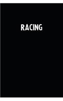 Racing: Blank Lined Notebook Journal With Black Background - Nice Gift Idea