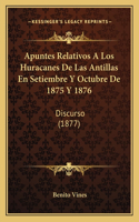 Apuntes Relativos A Los Huracanes De Las Antillas En Setiembre Y Octubre De 1875 Y 1876