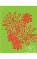 Notebook 120 numbered pages for Cornell Notes: Notebook for Cornell notes with flower cover - 8.5"x11" ideal for studying, includes guide to effective studying and learning