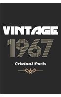 Retro Birthday - Vintage 1967 Notebook Original Parts Gift