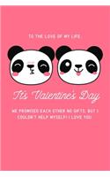 panda valentine notebook: Notebook Journal Diary Notes - Size 6 x 9 - Lined notebook: Great Gift Idea for valentine's day