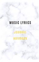 Music lyrics journal notebook Lined Paper And Staff, Manuscript Paper For Notes, Lyrics And Music. For Musicians, Music Lovers, Students, Songwriting 105 Pages 6x9