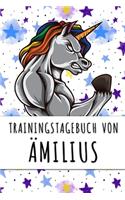 Trainingstagebuch von Ämilius: Personalisierter Tagesplaner für dein Fitness- und Krafttraining im Fitnessstudio oder Zuhause