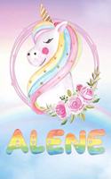 Alene: Alene's Unicorn Personal Custom Named Diary Planner Calendar Notebook Journal 6x9 Personalized Customized Gift For Someone Who's Surname is Alene Or