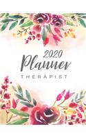 Therapist Planner 2020: Floral Watercolor - 2020 Weekly and Monthly Planner Daily Agenda Calendar Journal Notebook, 52 Week Monday To Sunday 8AM To 9PM Hourly Appointment B