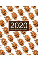 2020 Planner Weekly & Monthly 8.5x11 Inch: Halloween Gift: The Scary Pumpkin One Year Weekly and Monthly Planner + Calendar Views