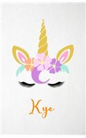 Kye A5 Lined Notebook 110 Pages: Funny Blank Journal For Lovely Magical Unicorn Face Dream Family First Name Middle Last Surname. Unique Student Teacher Scrapbook/ Composition Great