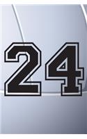 24 Journal: A Volleyball Jersey Number #24 Twenty Four Notebook For Writing And Notes: Great Personalized Gift For All Players, Coaches, And Fans (Black White G