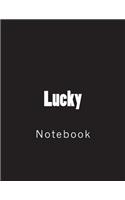 Lucky: Notebook large Size 8.5 x 11 Ruled 150 Pages