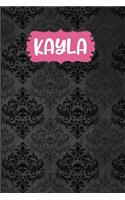 Kayla: Black Gothic Personalized Lined Notebook and Journal for Women and Girls to Write in