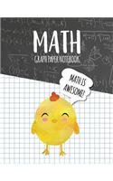 Math Graph Paper Notebook: Blank Graph Note Book Pages - Chick Black Chalkboard(64 4x4 Graph Composition Notebook for Kids)