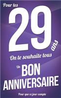 Bon anniversaire - 29 ans: Taille M (12,7x20cm)