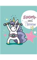 Sporty And I Know It: Sketchbook For Girls Cute Unicorn Kawaii Sketchbook for Girls: 110 Pages of 8.5"x11" Blank Paper for Drawing, For Kid Sketch Book