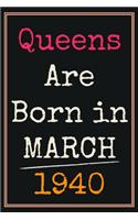 Queens Are Born In March 1940 Notebook