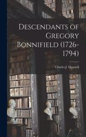 Descendants of Gregory Bonnifield (1726-1794)