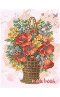 Notebook: Pretty Flowers Notebook / Journal, Grid Paper Great For Math Study