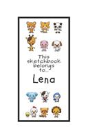 Lena Sketchbook: Personalized Animals Sketchbook with Name: 120 Pages