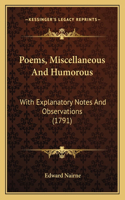 Poems, Miscellaneous And Humorous