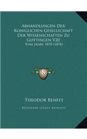Abhandlungen Der Koniglichen Gesellschaft Der Wissenschaften Zu Gottingen V20