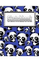 Sketchbook: Silly Cute Panda Bears Sketchbook & Art Notebook - Large Blank Sketchbook: 100 Pages - 8.5"x11" Blank Drawing Book & Sketching Journal Notepad