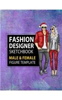 Fashion Designer Sketchbook Male & Female Figure Template