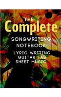 Songwriting Notebook: Music Journal mix of lyric paper sheet and guitar tab