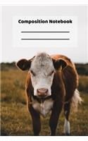 Composition Notebook: Highland Cow Brown Bull Farmer Notebook or Journal
