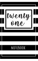 Black And White Striped Notebook