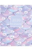 2020 Planner: Purple Blue Mermaid Scale and Pearls 2020 Organizer; Monthly and Weekly 2020 Planner Journal