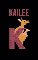 Kailee: Animals Coloring Book for Kids, Weekly Planner, and Lined Journal Animal Coloring Pages. Personalized Custom Name Initial Alphabet Christmas or Birt