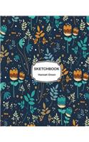 Sketchbook: Floral pattern: 120 pages of 8" x 10" Blank Paper for Drawing, Doodling or Sketching (Sketchbooks)